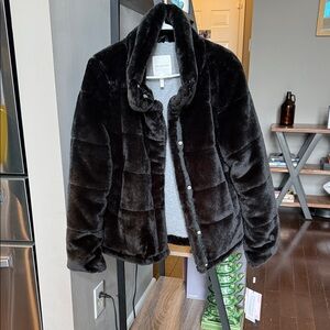 Avec Les Filles Black Plush Teddy Jacket